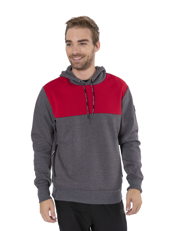 Sam 73 Červeno-šedá pánská mikina s kapucí SAM 73 August