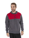 Sam 73 Červeno-šedá pánská mikina s kapucí SAM 73 August