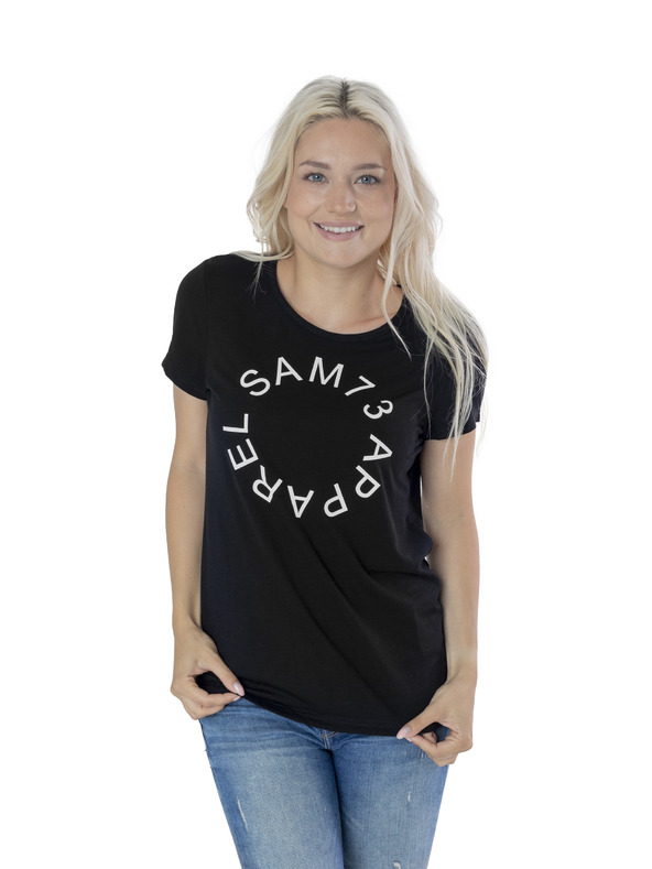 Sam 73 Černé dámské tričko s potiskem SAM 73 Arias
