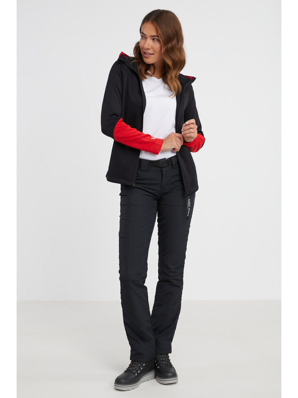 Sam 73 Červeno-černá dámská mikina na zip s kapucí SAM 73 Marta