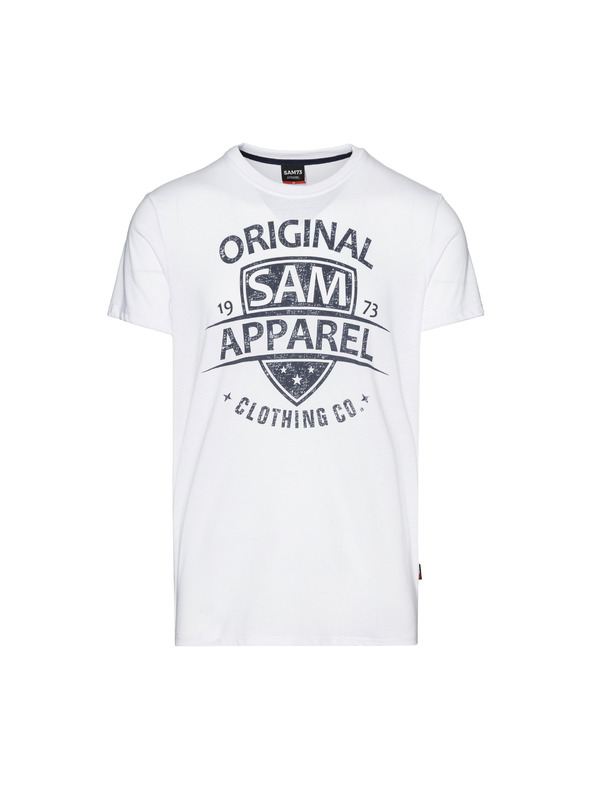 Sam 73 Bílé pánské tričko s potiskem SAM 73 Liam
