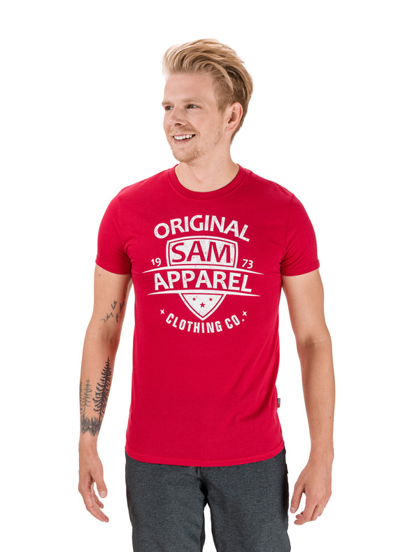 Sam 73 Červené pánské tričko s potiskem SAM 73 Liam