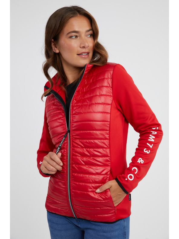 Sam 73 Červená dámská lehká prošívaná bunda SAM 73 Melman
