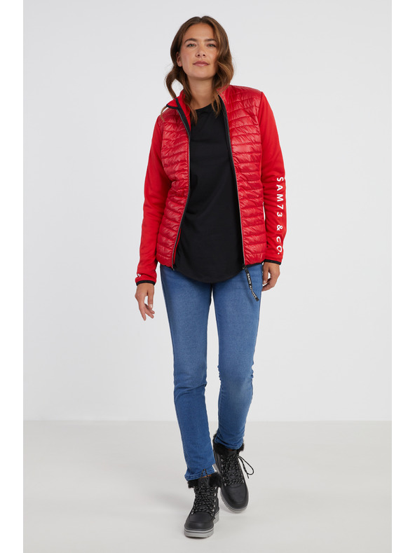 Sam 73 Červená dámská lehká prošívaná bunda SAM 73 Melman