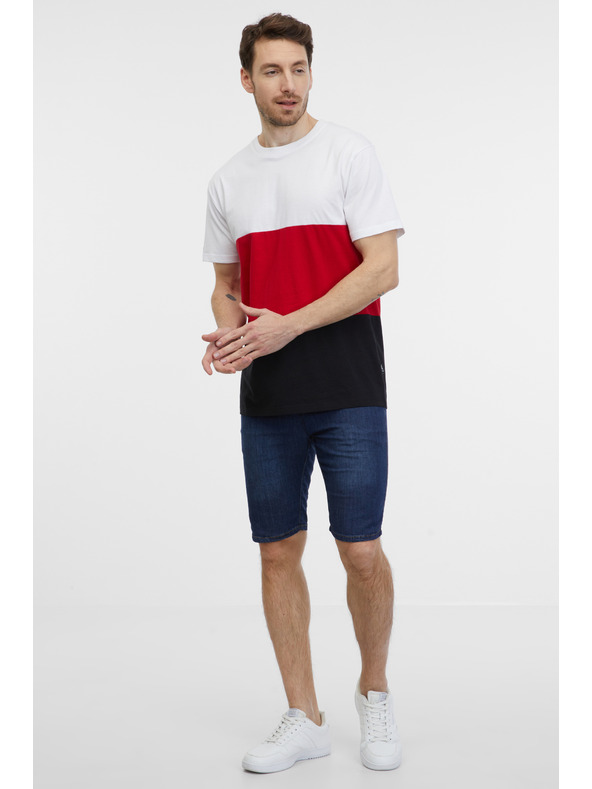 Sam 73 Bílo-červené pánské tričko SAM 73 Norman