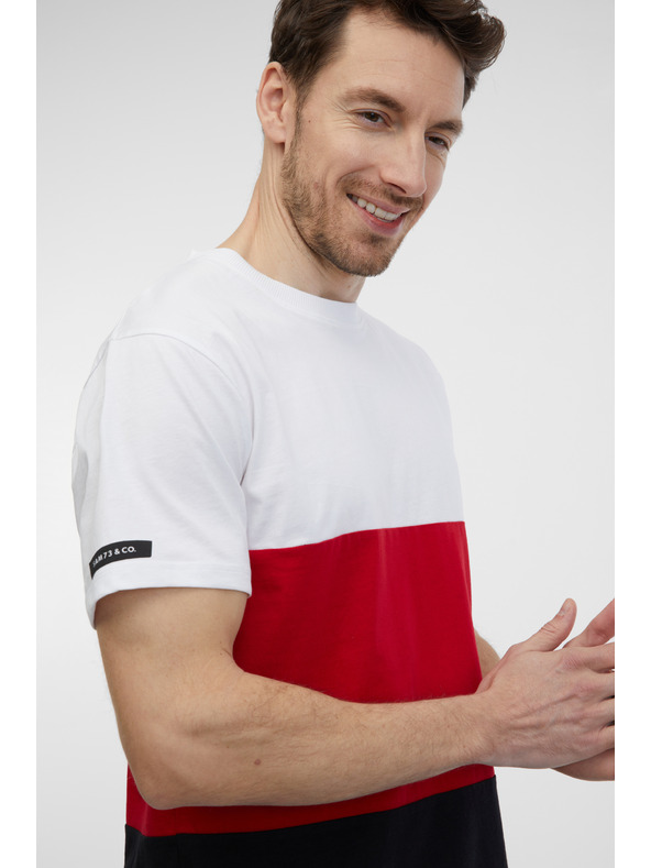 Sam 73 Bílo-červené pánské tričko SAM 73 Norman