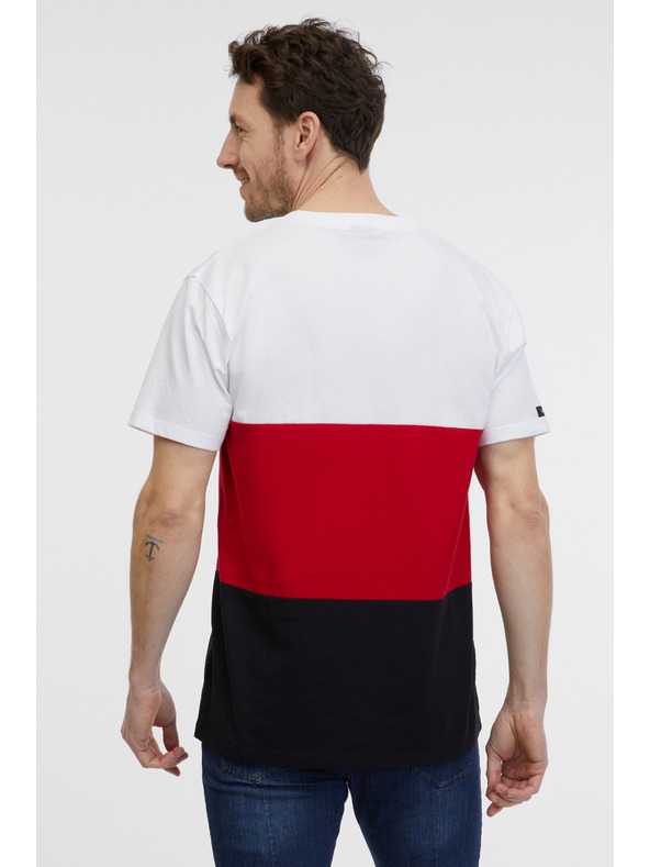 Sam 73 Bílo-červené pánské tričko SAM 73 Norman