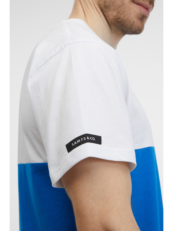 Sam 73 Bílo-modré pánské tričko SAM 73 Norman