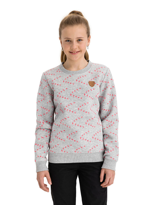 Sam 73 Světle šedá holčičí vzorovaná mikina SAM 73