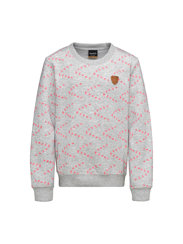 Sam 73 Světle šedá holčičí vzorovaná mikina SAM 73