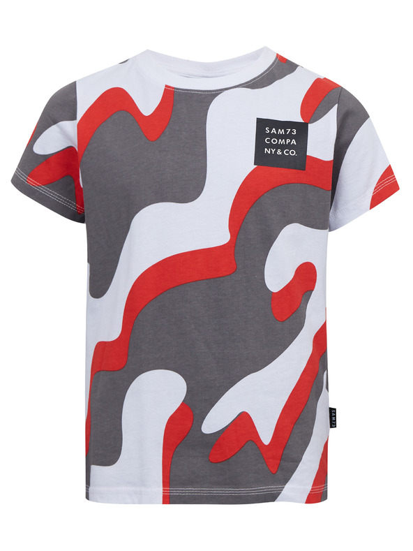 Sam 73 Šedo-červené klučičí vzorované tričko SAM 73 Oscar