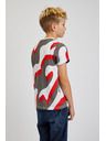 Sam 73 Šedo-červené klučičí vzorované tričko SAM 73 Oscar
