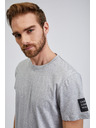 Sam 73 Světle šedé pánské žíhané tričko SAM 73 Freddie