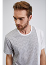 Sam 73 Světle šedé pánské vzorované tričko SAM 73 Paul