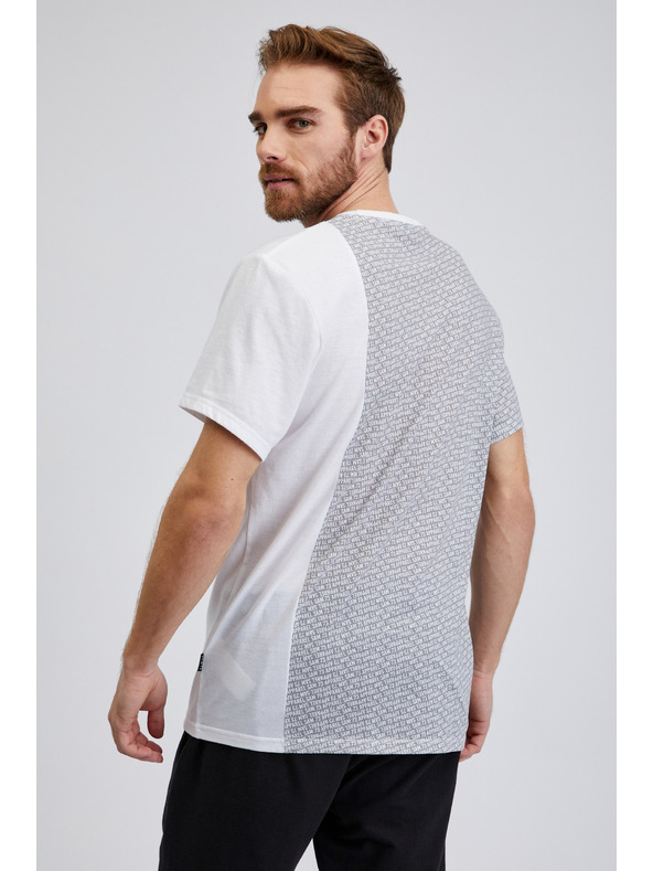 Sam 73 Světle šedé pánské vzorované tričko SAM 73 Paul