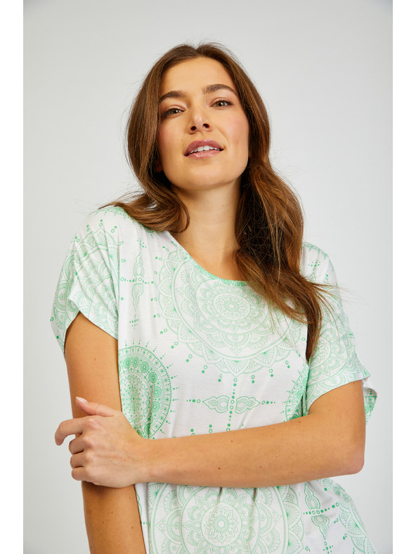 Sam 73 Bílo-zelené dámské tričko SAM73 Taurus