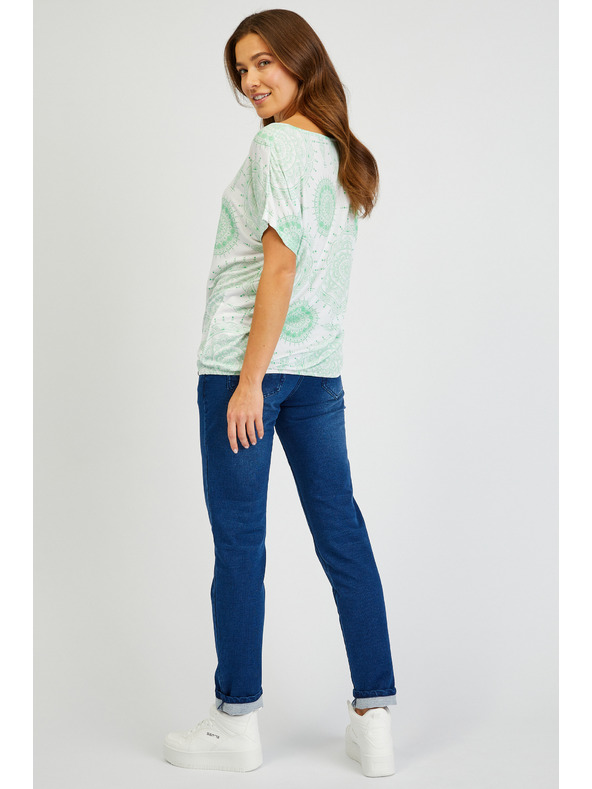 Sam 73 Bílo-zelené dámské tričko SAM73 Taurus