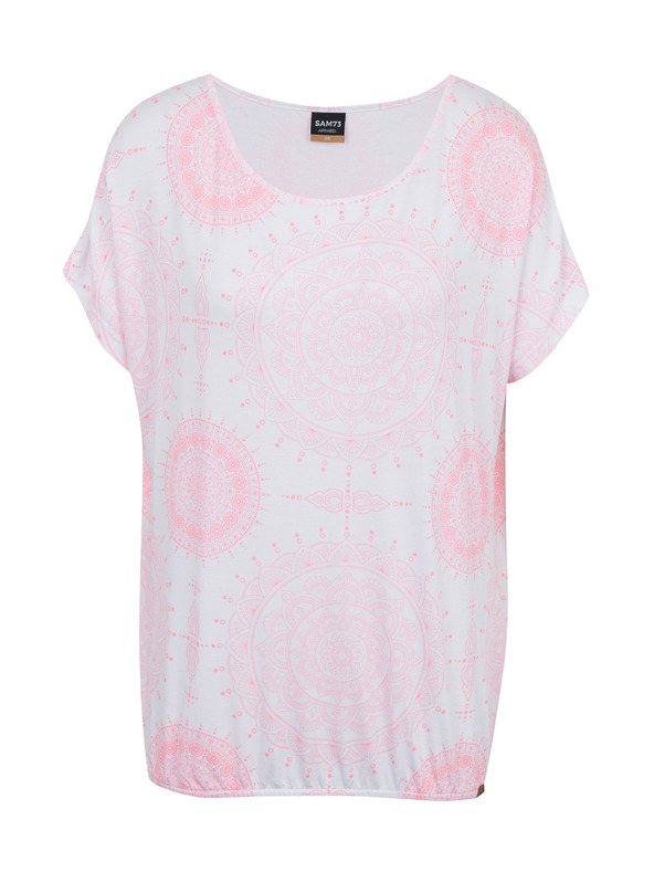 Sam 73 Bílo-růžové dámské vzorované tričko SAM73 Taurus