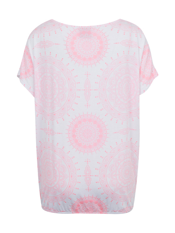 Sam 73 Bílo-růžové dámské vzorované tričko SAM73 Taurus
