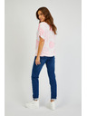 Sam 73 Bílo-růžové dámské vzorované tričko SAM73 Taurus