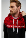 Sam 73 Červeno-černá pánská mikina s kapucí SAM73 Akvamarin