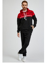 Sam 73 Červeno-černá pánská mikina s kapucí SAM73 Akvamarin