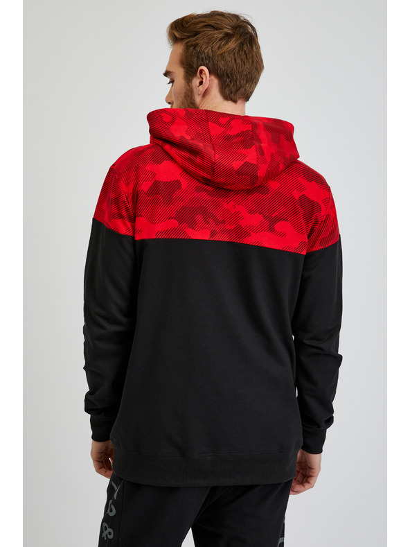 Sam 73 Červeno-černá pánská mikina s kapucí SAM73 Akvamarin