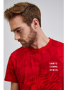 Sam 73 Červené pánské vzorované tričko SAM73 Sculptor
