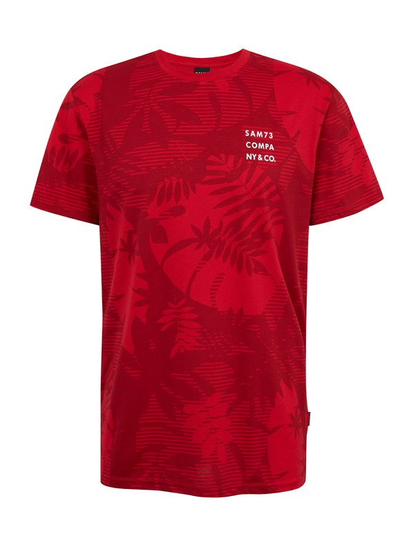 Sam 73 Červené pánské vzorované tričko SAM73 Sculptor