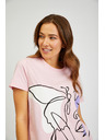 Sam 73 Růžové dámské tričko s potiskem SAM73 Musca
