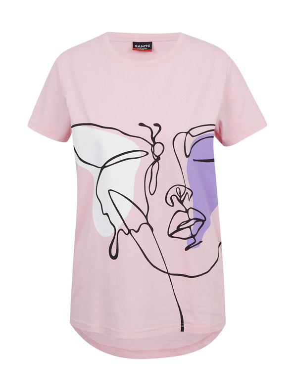 Sam 73 Růžové dámské tričko s potiskem SAM73 Musca