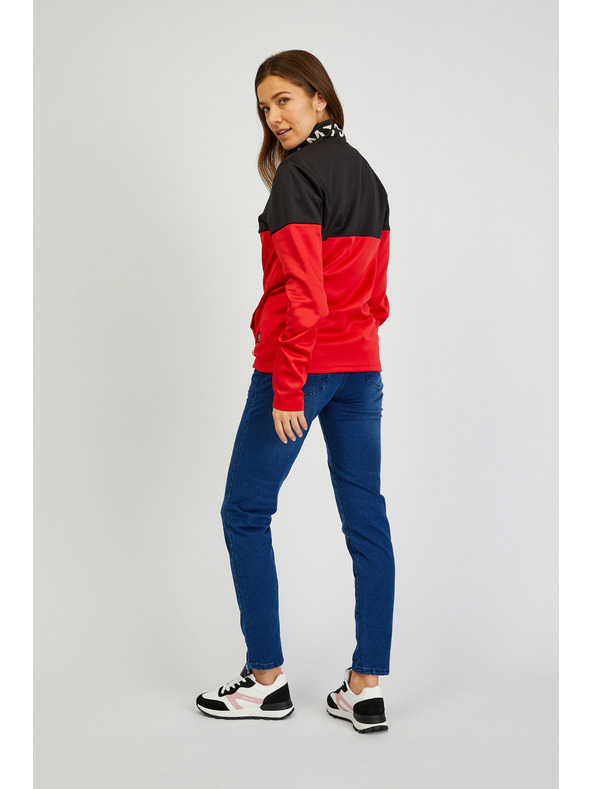 Sam 73 Černo-červená dámská mikina na zip SAM73 Octans