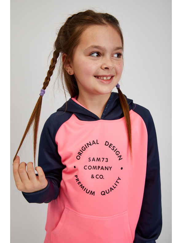 Sam 73 Modro-růžová holčičí mikina s kapucí SAM73 Draco