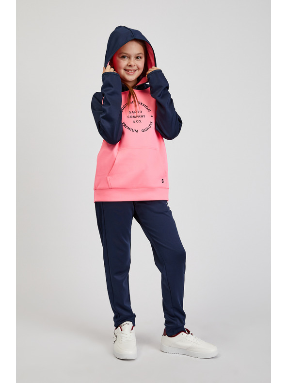 Sam 73 Modro-růžová holčičí mikina s kapucí SAM73 Draco