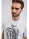 Sam 73 Bílé pánské bavlněné tričko s potiskem SAM73 Almandit