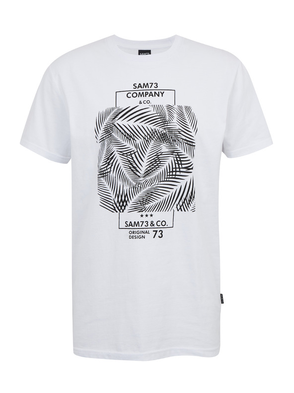 Sam 73 Bílé pánské bavlněné tričko s potiskem SAM73 Almandit
