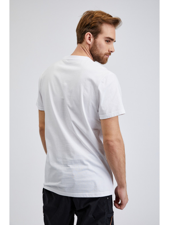 Sam 73 Bílé pánské bavlněné tričko s potiskem SAM73 Almandit