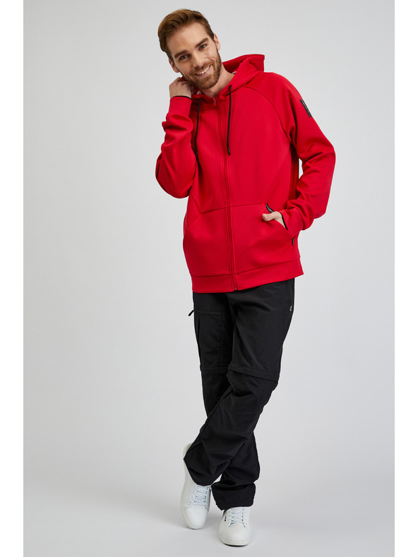 Sam 73 Červená pánská mikina na zip s kapucí SAM73 Beryl