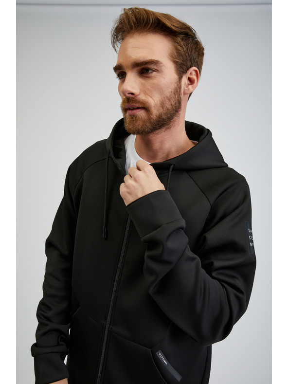 Sam 73 Černá pánská mikina na zip s kapucí SAM73 Beryl