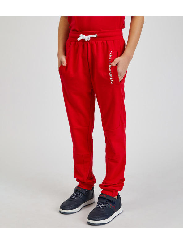 Sam 73 Červené unisex dětské tepláky SAM73 Kanz