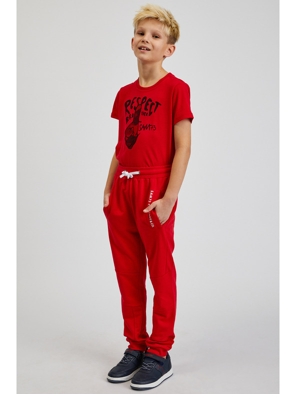 Sam 73 Červené unisex dětské tepláky SAM73 Kanz