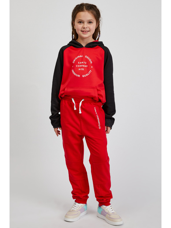 Sam 73 Červené unisex dětské tepláky SAM73 Kanz