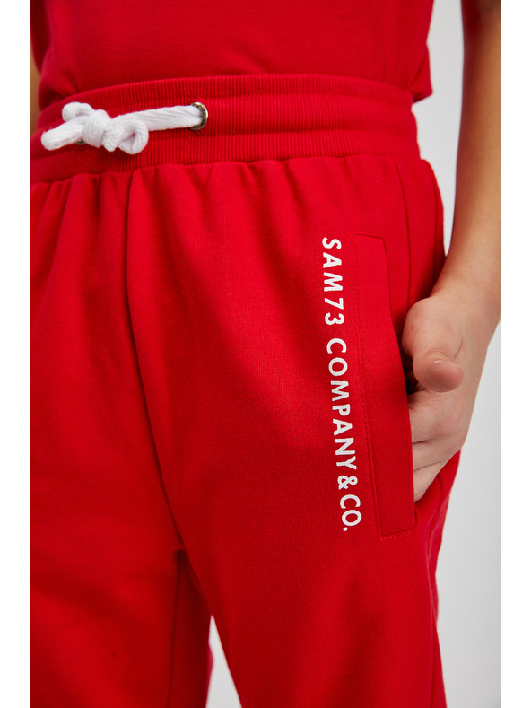 Sam 73 Červené unisex dětské tepláky SAM73 Kanz