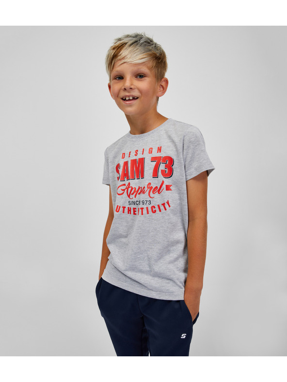 Sam 73 Světle šedé klučičí žíhané tričko SAM 73 Janson