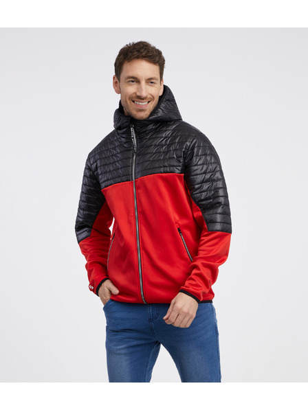 Sam 73 Černo-červená pánská lehká prošívaná bunda SAM 73 Vader