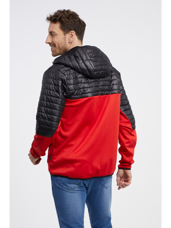 Sam 73 Černo-červená pánská lehká prošívaná bunda SAM 73 Vader