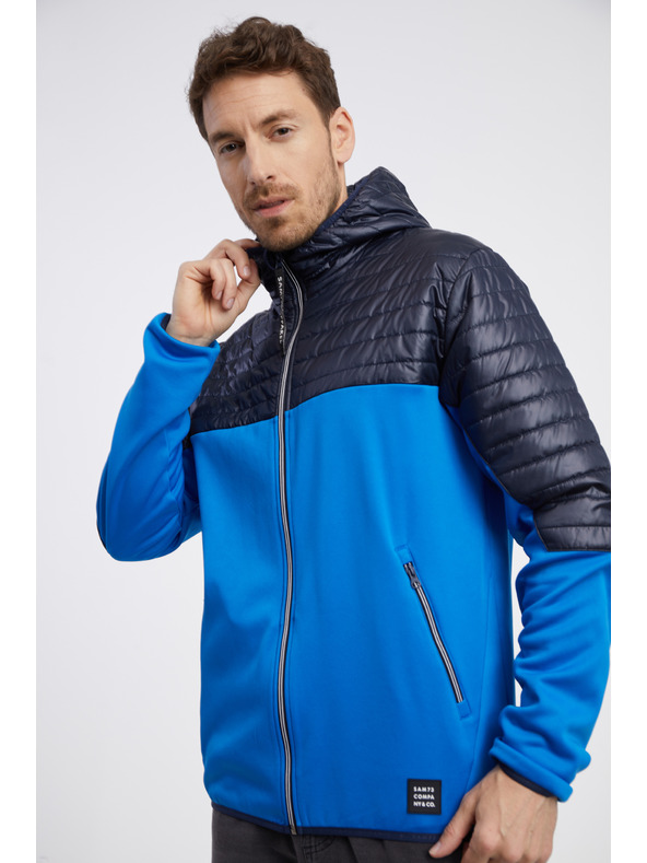 Sam 73 Černo-modrá pánská lehká prošívaná bunda SAM 73 Vader