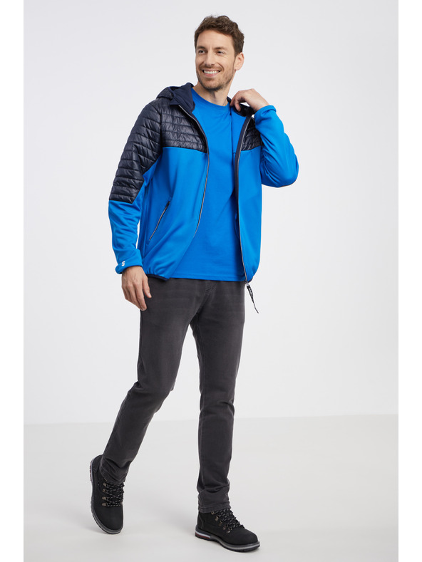 Sam 73 Černo-modrá pánská lehká prošívaná bunda SAM 73 Vader