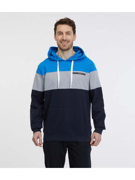 Sam 73 Modro-černá pánská mikina s kapucí SAM 73 Gerado