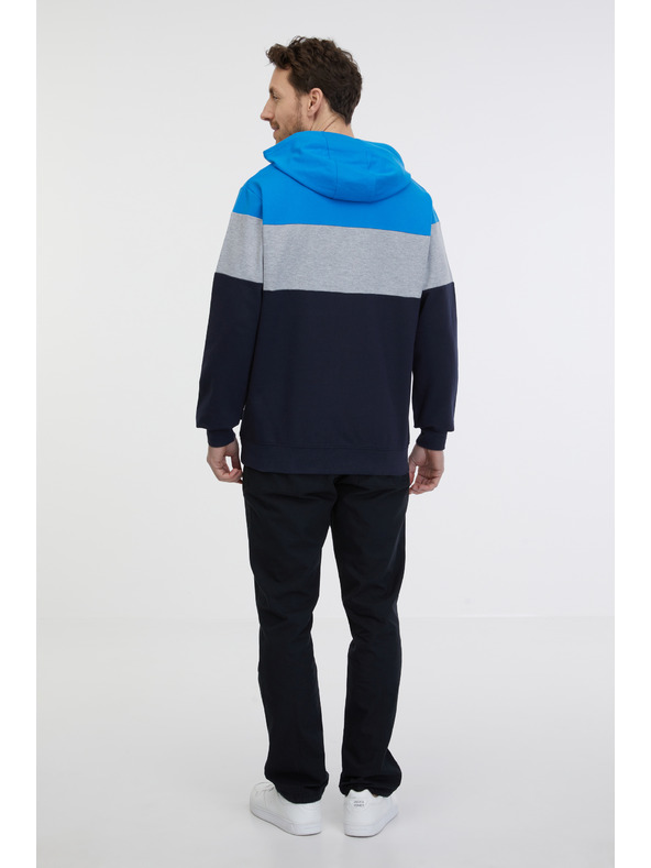 Sam 73 Modro-černá pánská mikina s kapucí SAM 73 Gerado